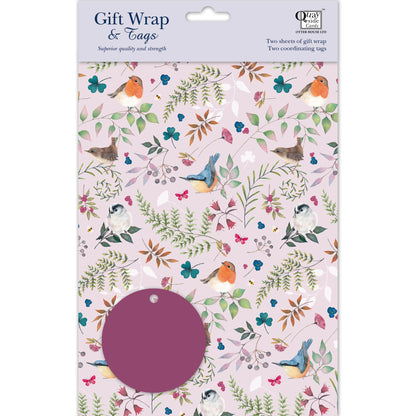 Gift Wrap & Tags - Vintage Garden (2 Sheets & 2 Tags)