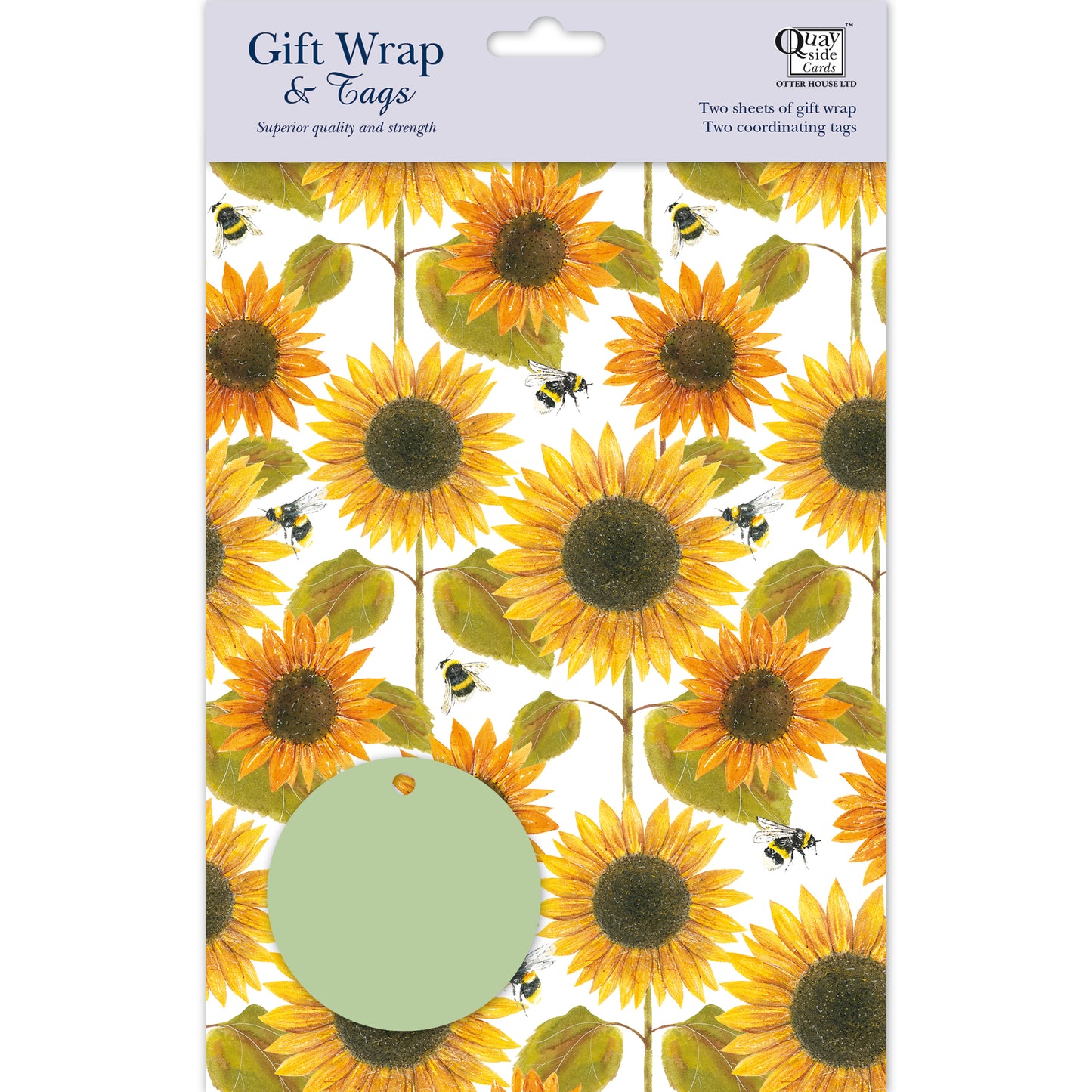 Gift Wrap & Tags - Sunflowers (2 Sheets & 2 Tags)