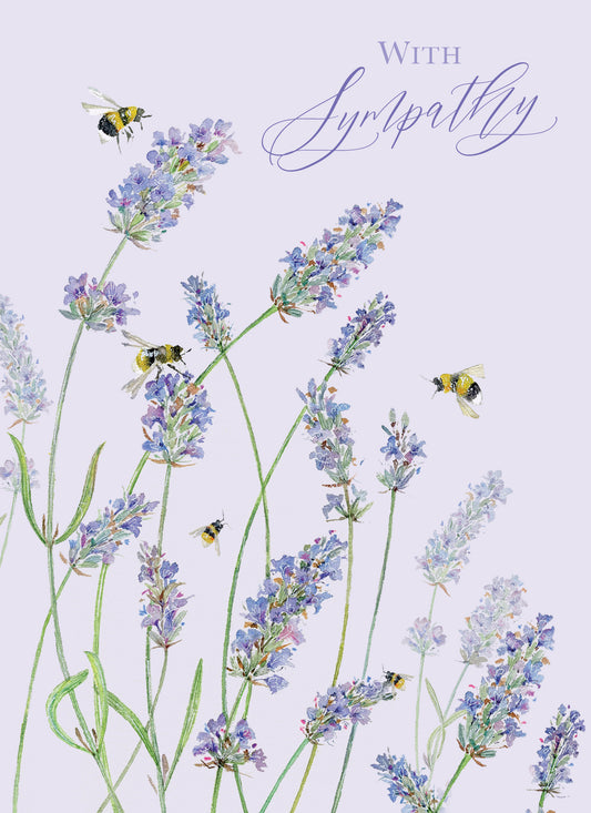 Sympathy Card - Lavendar and Bees