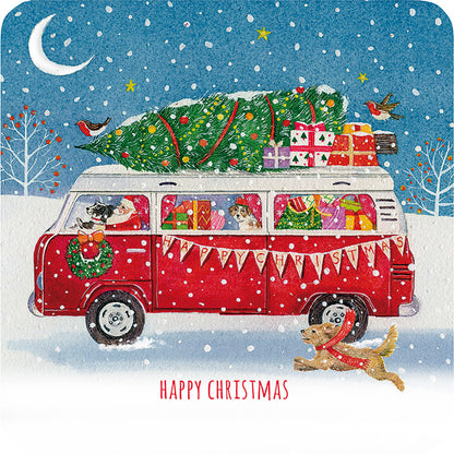 Luxury Charity Christmas Card Pack - Bringing Home The Tree