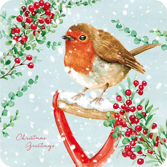 Luxury Charity Christmas Card Pack - Robin Lookout