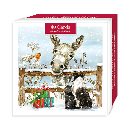 Assorted Christmas Cards - Donkeys & Friends