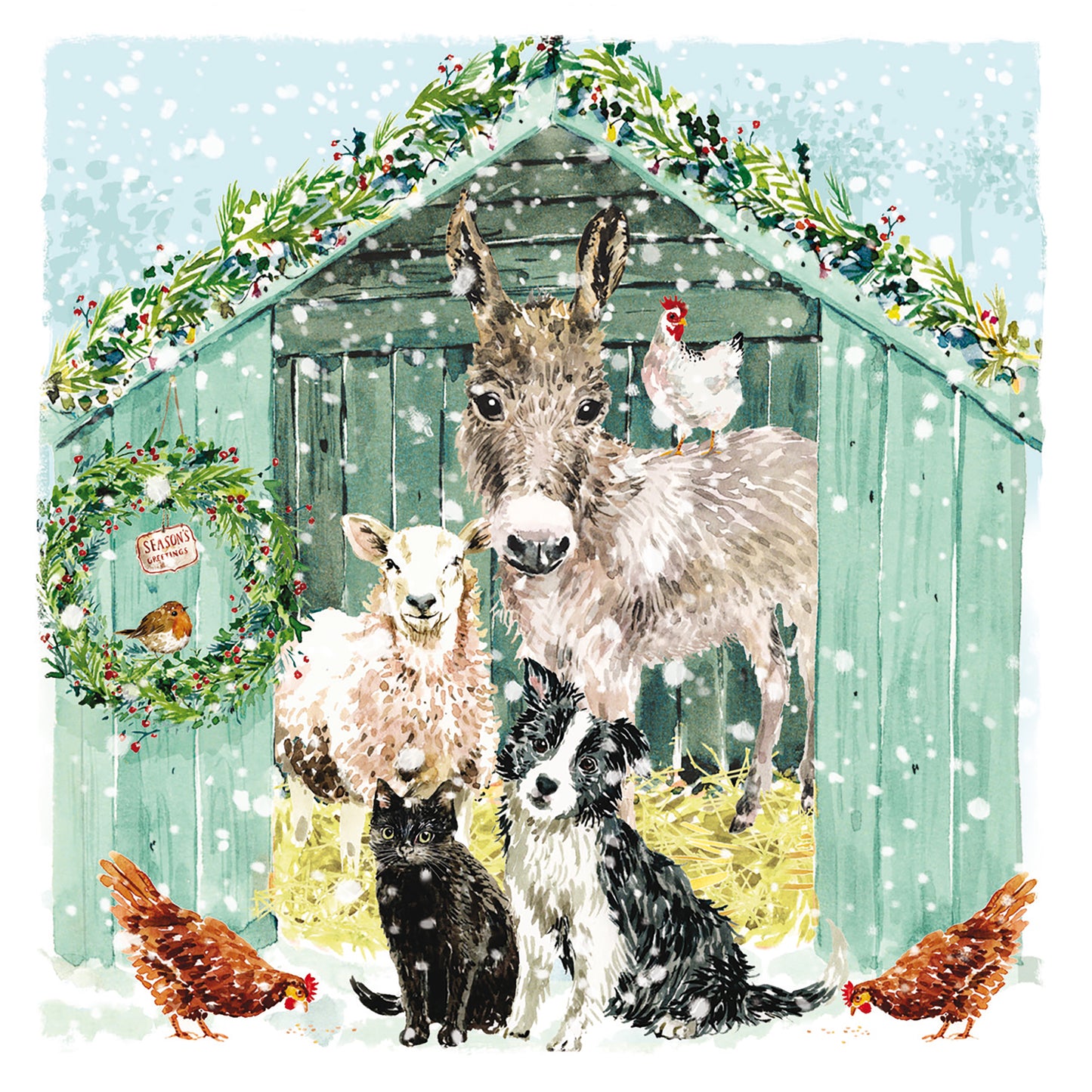 Assorted Christmas Cards - Donkeys & Friends