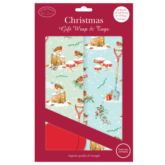 Christmas Wrap & Tags - Robins Lookout (10 Sheets & 10 Tags)