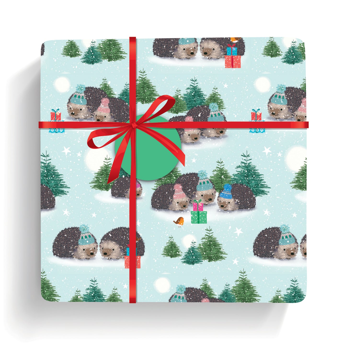 Christmas Wrap & Tags - A Prickle of Hedgehogs (5 Sheets & 5 Tags)