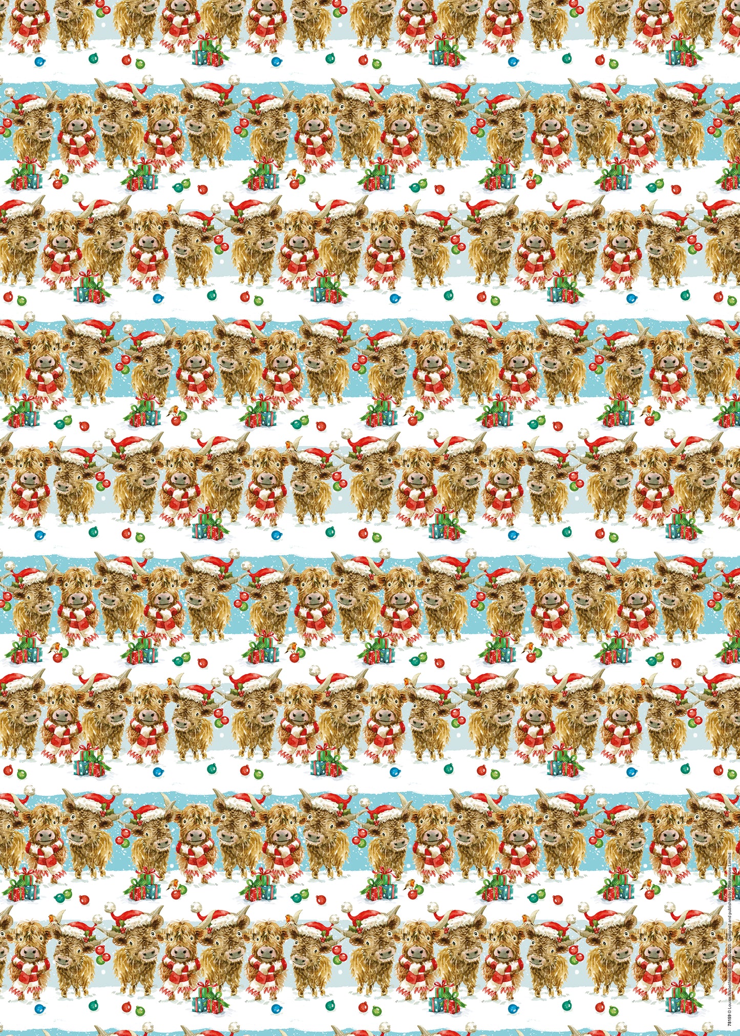 Christmas Wrap & Tags - Festive Highland Friends (5 Sheets & 5 Tags)