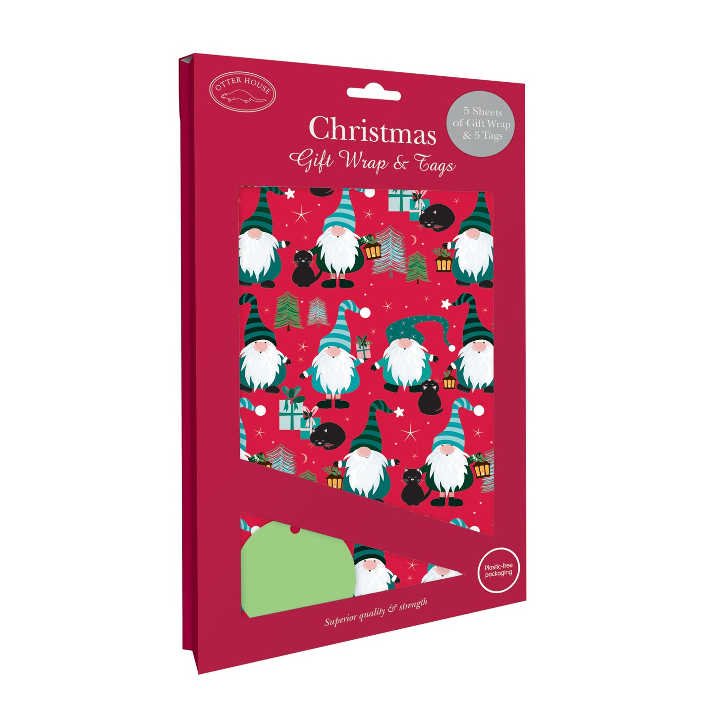 Christmas Wrap & Tags - Gonks & Friends (5 Sheets & 5 Tags)