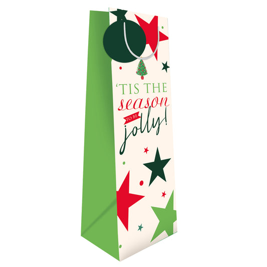 Xmas Bottle Gift Bag - 'Tis The Season