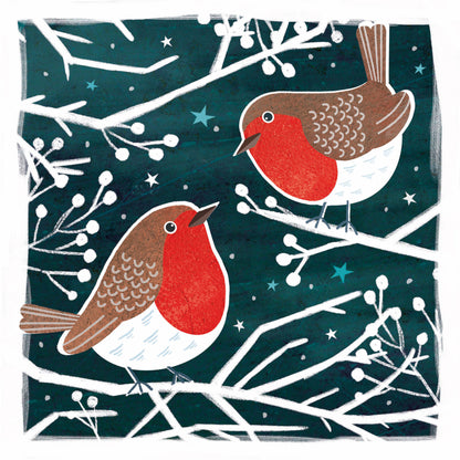 RSPB Luxury Christmas Cards (10 Cards) - Robins & Berries