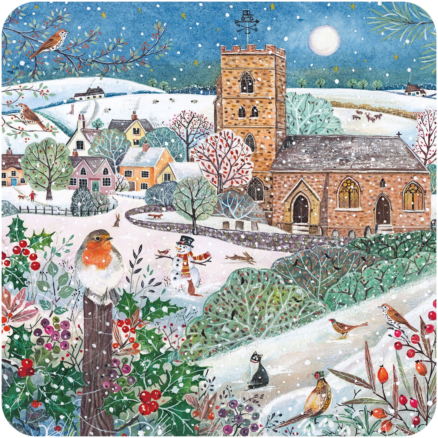 RSPB Luxury Christmas Cards (10 Cards) - Snowy Countryside