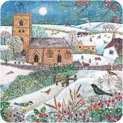 RSPB Luxury Christmas Cards (10 Cards) - Snowy Countryside