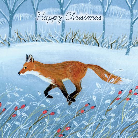 RSPB Small Square Christmas Cards (10 Cards) - Fox in the Snow