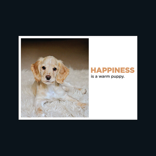 Barking at the Moon Card - Happiness is a warm puppy. (Splimple)