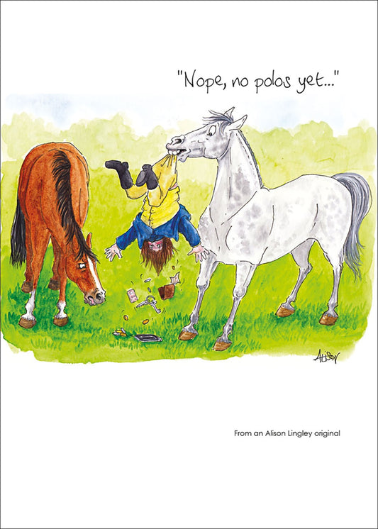 Alisons Animals Card - Nope, No Polos Yet (Splimple - 5X7)