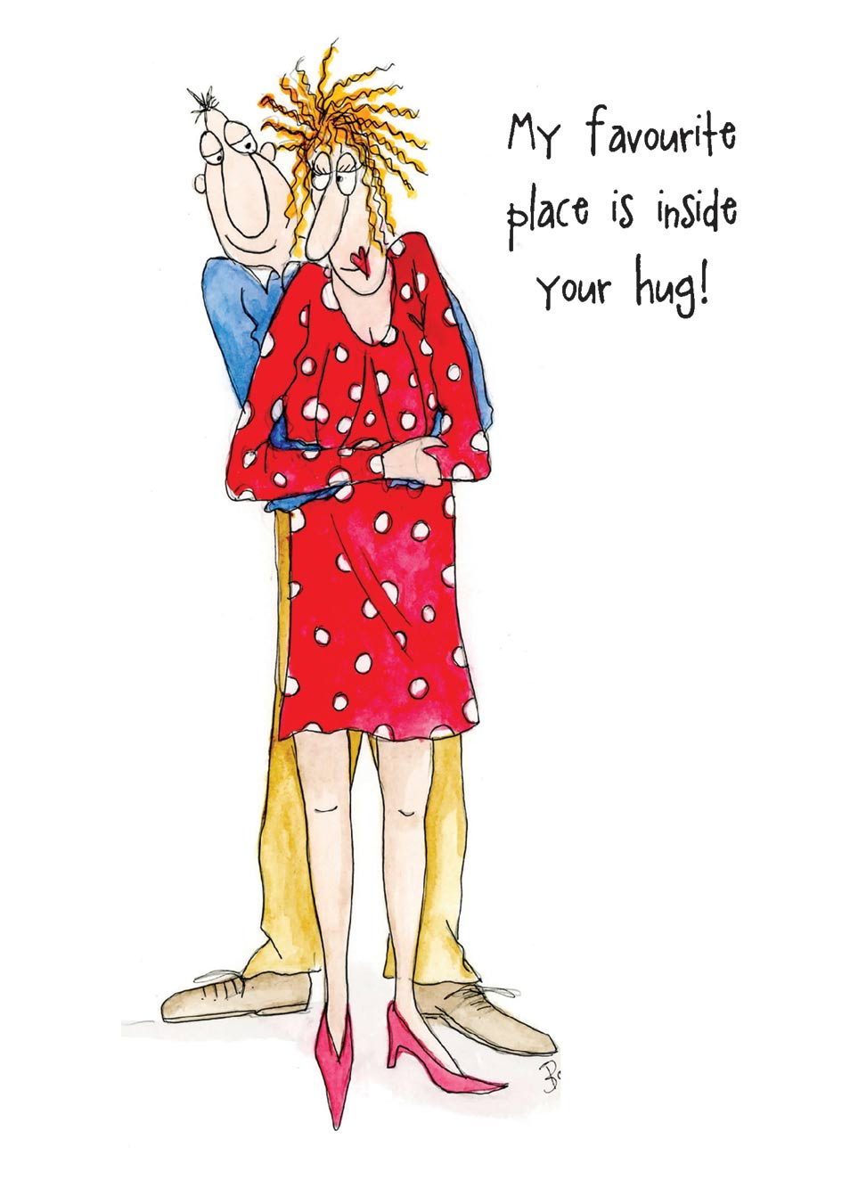 Valentines Day Card - Inside You Hug (Open)