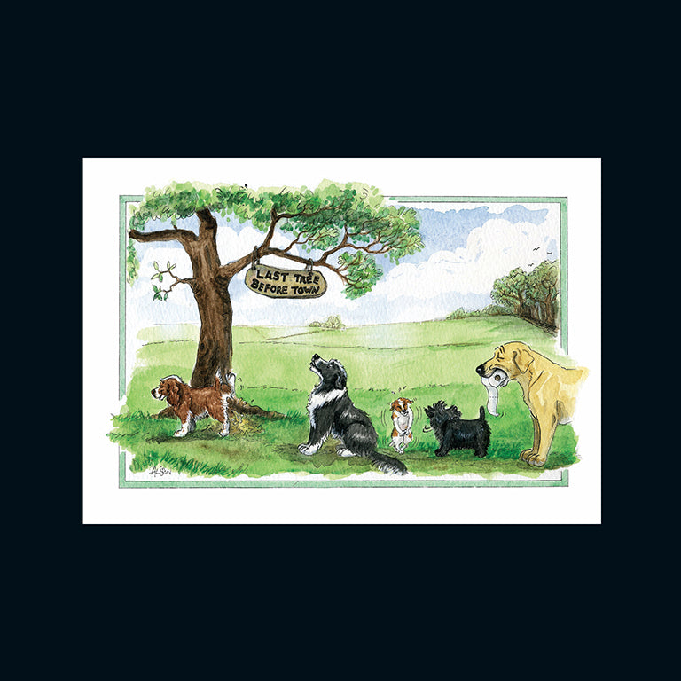 Alison's Animals Card - Last tree before town (Splimple - 150x210mm)