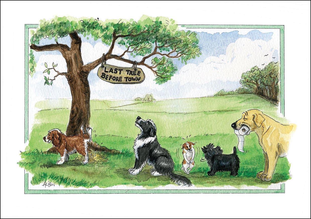 Alison's Animals Card - Last tree before town (Splimple - 150x210mm)