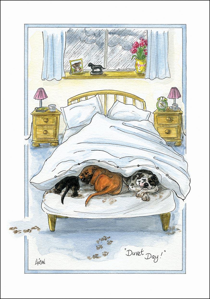 Alison's Animals Card - Duvet day (Splimple - 150x210mm)