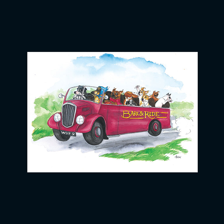 Alison's Animals Card - Bark & ride (Splimple - 150x210mm)