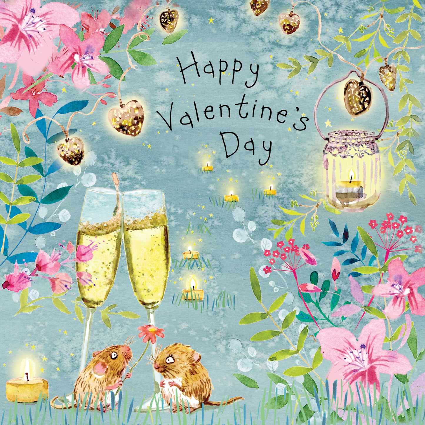 Valentine's Day Card - Happy Valentine's Day Card Field Mice