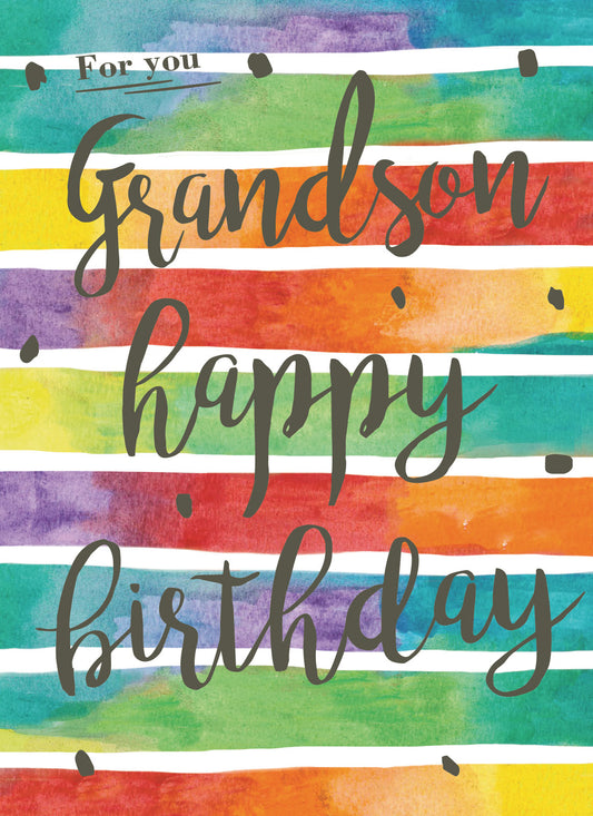 Family Circle Card - Patterned Text (Grandson)