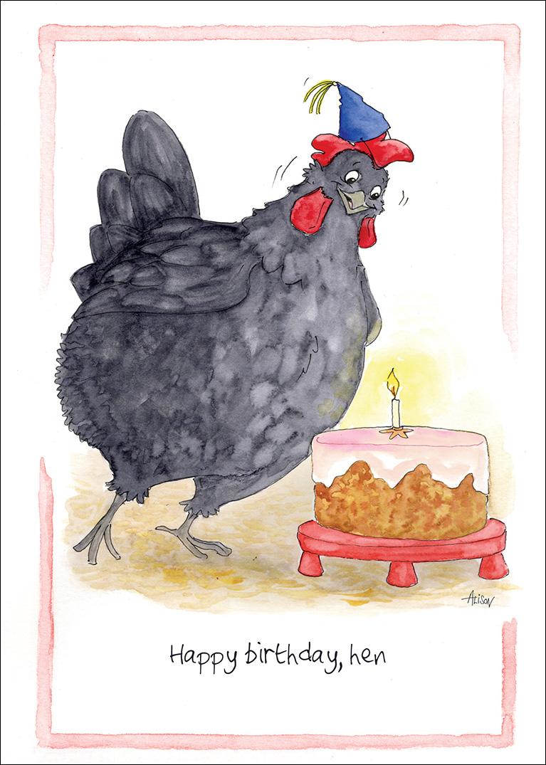 Alison's Animals Card - Happy birthday, hen (Splimple - 150x210mm)