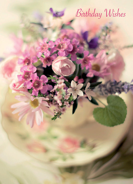 Floral Birthday Card - Teacup Posy