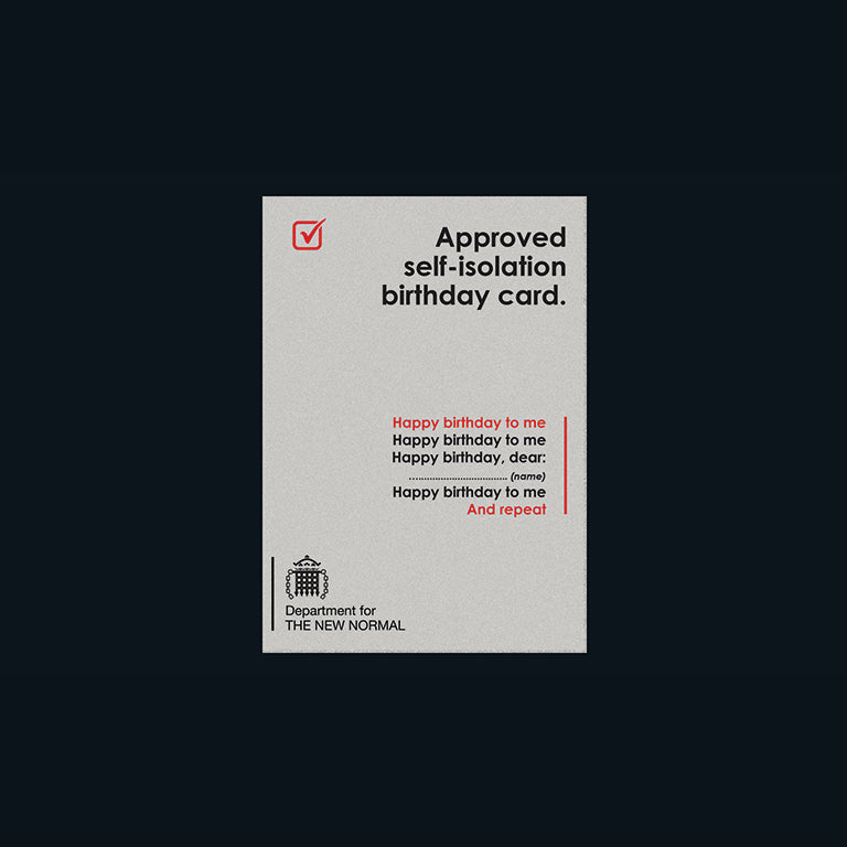 New Normal Card - Approved self-isolation birthday card (Splimple)