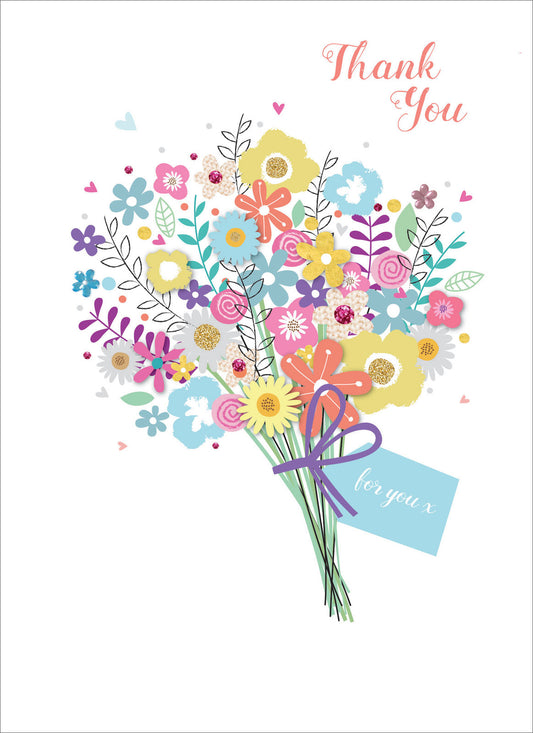 Thank You Card - Flower Bouquet