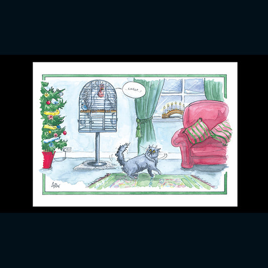 Turkey in hiding - Alisons Animals Christmas Card