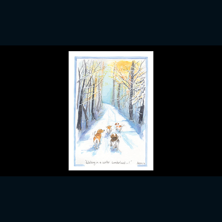 Walking in a winter wonderland - Alisons Animals Christmas Card