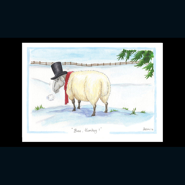 BAA.  Humbug. - Alisons Animals Christmas Card